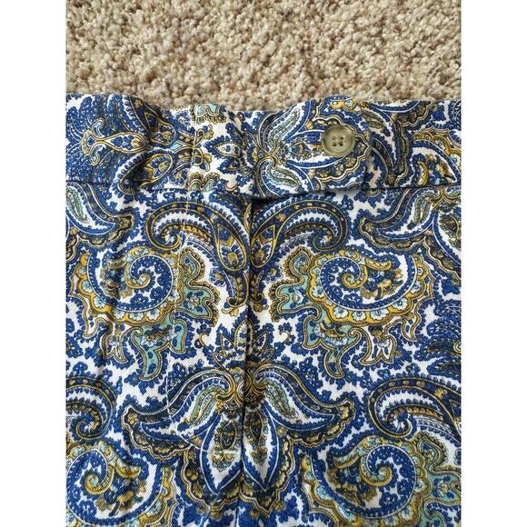 J. CREW dressy shorts, Size 8; Blue & Green Paisley print - Picture 5 of 11